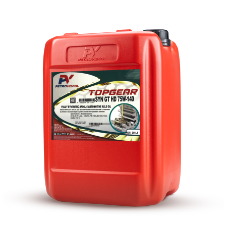 Трансмиссионное масло PetroViscol TOPGEAR SYN GT HD 75W-90 20 л